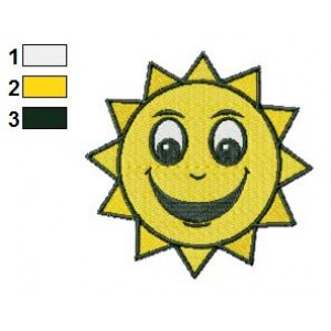 Cute Sun Embroidery Design